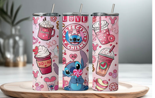 Cafecito y chisme stitch tumbler