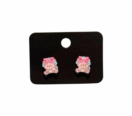 Pink dragon baby earring